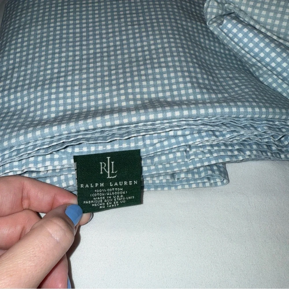 Rare vintage Ralph Lauren Beach House blue gingham sheet set